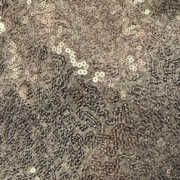 DKNY Shimmering Black Sequin Short Sleeve Top - Picture 6 of 6